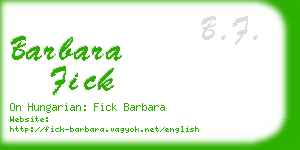 barbara fick business card